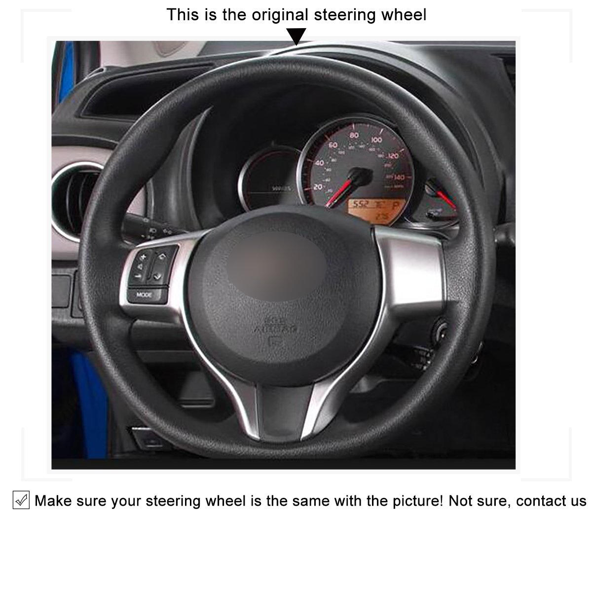 Loncky Auto Custom Fit OEM Black Genuine Leather Steering Wheel Covers